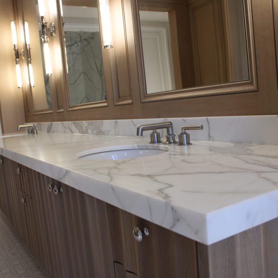 Calacutta Gold Mitered Double Vanity