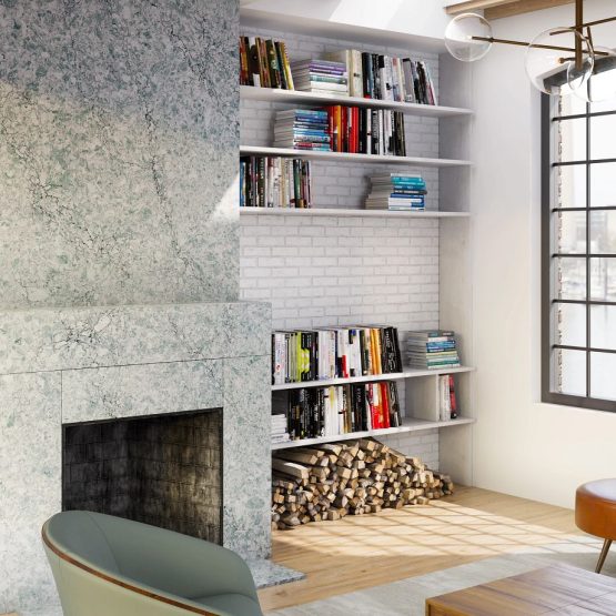 Kendal Miter Boxed Fireplace Floor to ceiling