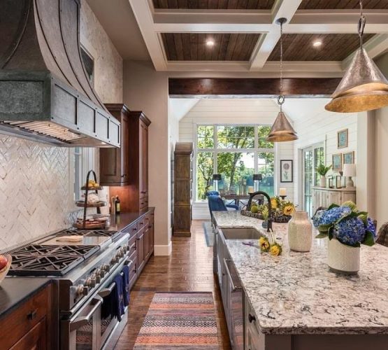 Quartz Island with Honed Granite Perimeter