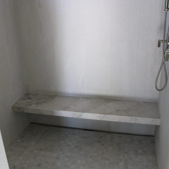 Quartzite Mitered Shower Bench
