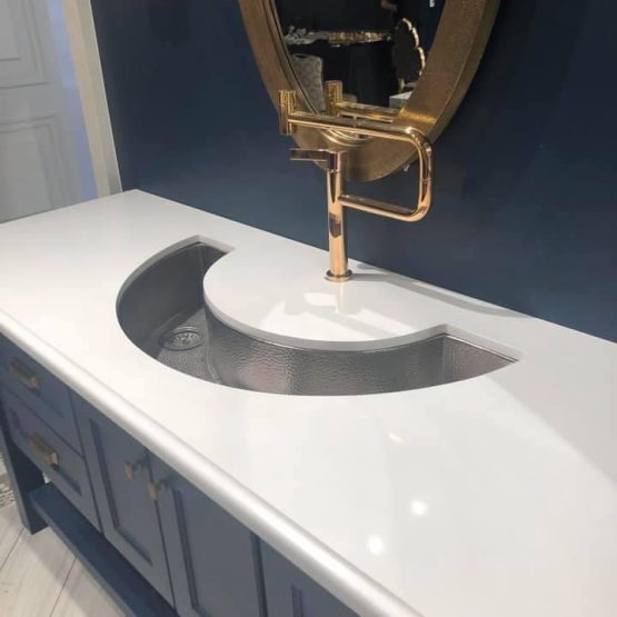 White Cliff Cambria half moon sink